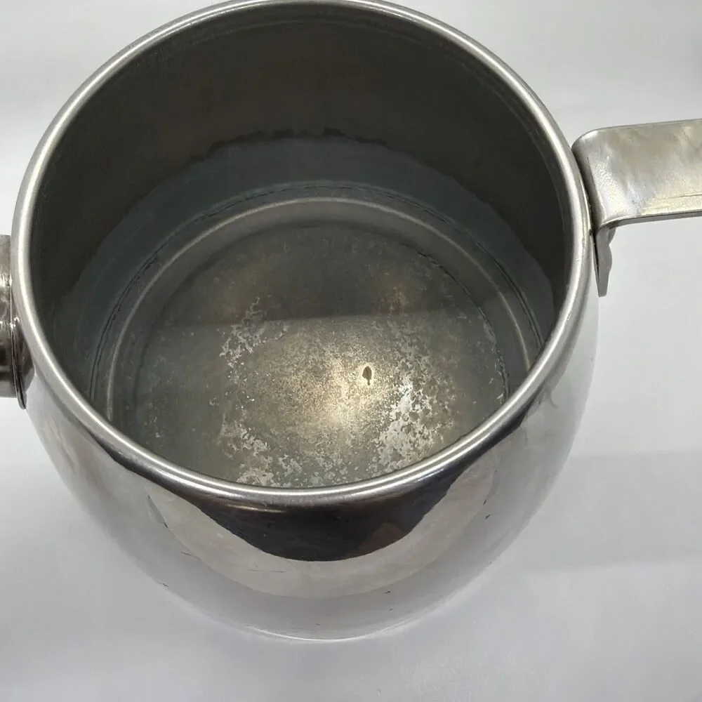 Vintage Tea Kettle Michael Graves Design EGG Handle Red Whistle Stainless-signed